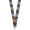 Buckle-Down Unisex Adults Lanyard - 1.0" Beauty & The Beast Stained Glass Scenes Key Chain, Multi Color, One Size US