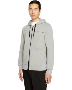 Armani Exchange Cotton Zipper Logo Sweatshirt