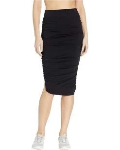 Hard Tail Shirred Poet Skirt In Supima Spandex