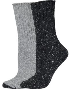 HUE Tweed Ribbed Boot Socks 2-Pack