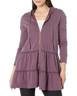 XCVI Wearables Brionna Zip Hoodie In Grandeaur Fleece