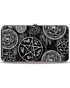 Buckle-Down Womens Buckle-down Hinge - Supernatural Devil's Trap Pentagrams Grays/Black/White Wallet, Multicolor, 7 X 4 US