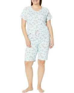 Karen Neuburger Short Sleeve V-Neck Bermuda PJ Set