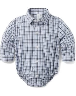 Janie And Jack Plaid Button-Down Bodysuit (Infant)