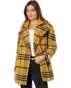 Calvin Klein Faux Leather Trimmed Peacoat