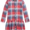 Polo Ralph Lauren Kids Plaid Cotton Twill Shirtdress (Toddler)