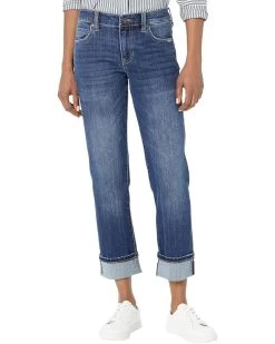 Liverpool Petite Marley Girlfriend Eco Jeans W/ Cuffed 25" Rolled/28" In Bartlett