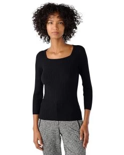 Karl Lagerfeld Paris 3/4 Sleeve Square Neck