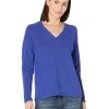 Elliott Lauren Modal Knit V-Neck Sweater With Stitch Detail