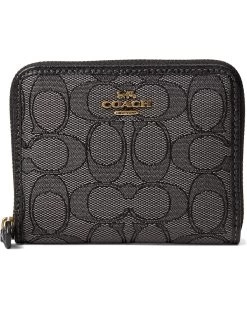 COACH Box Program Signature Jacquard Small Zip Around