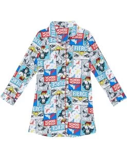 Komar Kids Wonder Woman Button-Down Night Shirt (Little Kids/Big Kids)